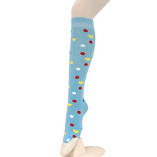 Load image into Gallery viewer, Blue Hearts and Spots Knee Socks
