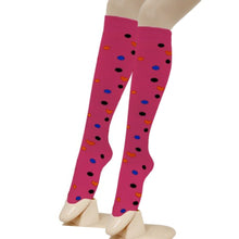 Load image into Gallery viewer, Pink Hearts and Spots Knee Socks
