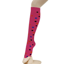 Load image into Gallery viewer, Pink Hearts and Spots Knee Socks
