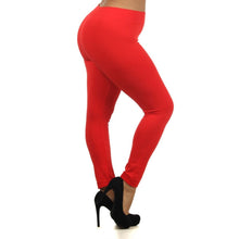 Load image into Gallery viewer, Red Plus Size Fleece Leggings- Waist 29"-40"
