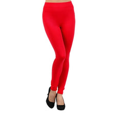 Load image into Gallery viewer, Red Fleece Lined Leggings-Waist 25"-32".
