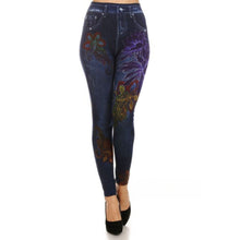 Load image into Gallery viewer, Women's Floral Print Fleece Jeggings
