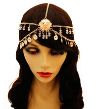 Load image into Gallery viewer, Gold Lion and Beaded Head Chain
