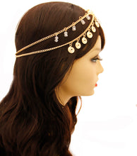 Load image into Gallery viewer, Gold Lion and Beaded Head Chain

